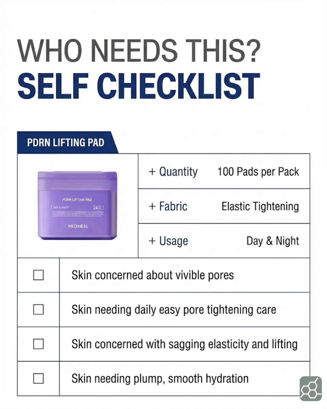 MEDIHEAL PDRN LIFTING PAD / 170mL ≈ 5.75 fl. oz. (100 sheets)