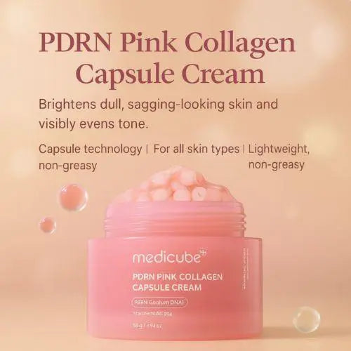 [medicube] Salmon DNA PDRN Pink Collagen Capsule Cream, Face Moisturizer (1.94 Oz, 55g) The Korean Style
