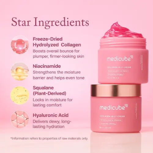 [medicube] Collagen Jelly Cream - Niacinamide & Freeze-Dried Hydrolyzed Collagen (1.69 Fl Oz, 50ml) The Korean Style