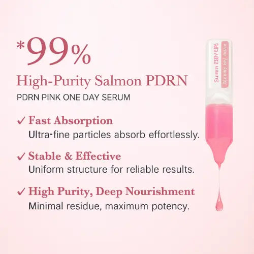 [medicube] Salmon DNA PDRN Pink One Day Serum - 99% PDRN Ampoule, Collagen, Glutathione, Hyaluronic Acid (0.05 Fl Oz × 10ea) The Korean Style