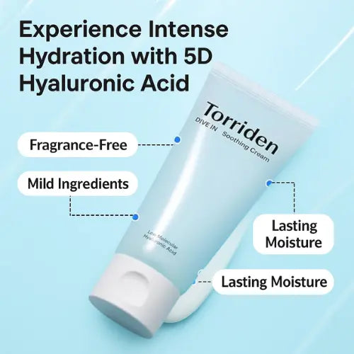 Torriden DIVE IN Hyaluronic Acid Soothing Cream 100ml (3.38 fl. oz) x 2ea