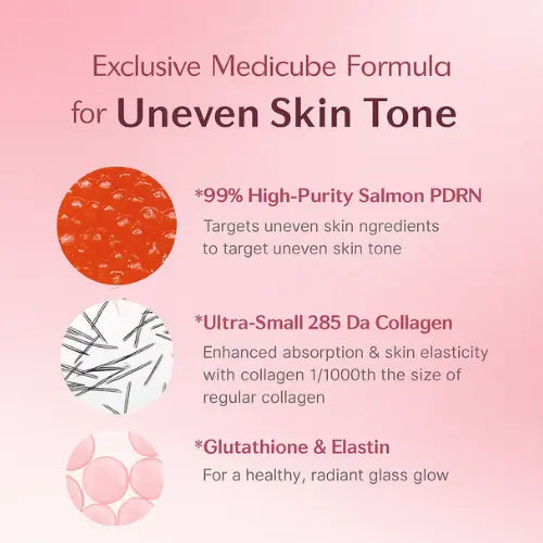 [medicube] Salmon DNA PDRN Pink One Day Serum - 99% PDRN Ampoule, Collagen, Glutathione, Hyaluronic Acid (0.05 Fl Oz × 10ea) The Korean Style