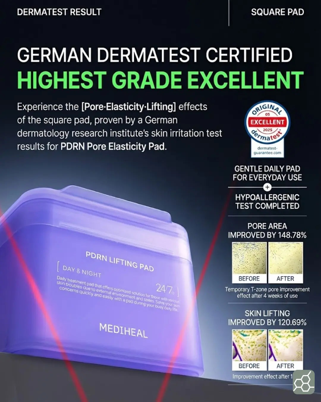 MEDIHEAL PDRN LIFTING PAD / 170mL ≈ 5.75 fl. oz. (100 sheets)