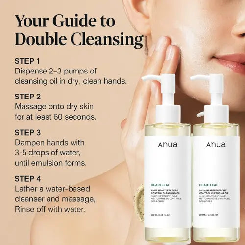 Anua Heartleaf Pore Control Cleansing Oil | 200 ml makeup remover (2ea) The Korean Style