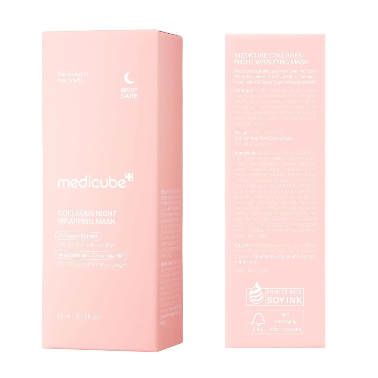 [medicube] Collagen Overnight Wrapping Peel Off Facial Mask Pack (2.53 Fl Oz, 75ml) The Korean Style